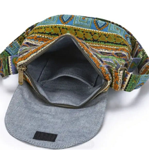 Ethnic-style Canvas Crossbody/Bucket  Bag, NWT - Picture 3 of 5